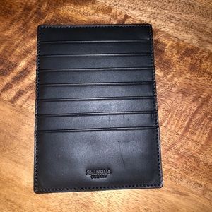 Shinola Black Leather Large Card Case Wallet